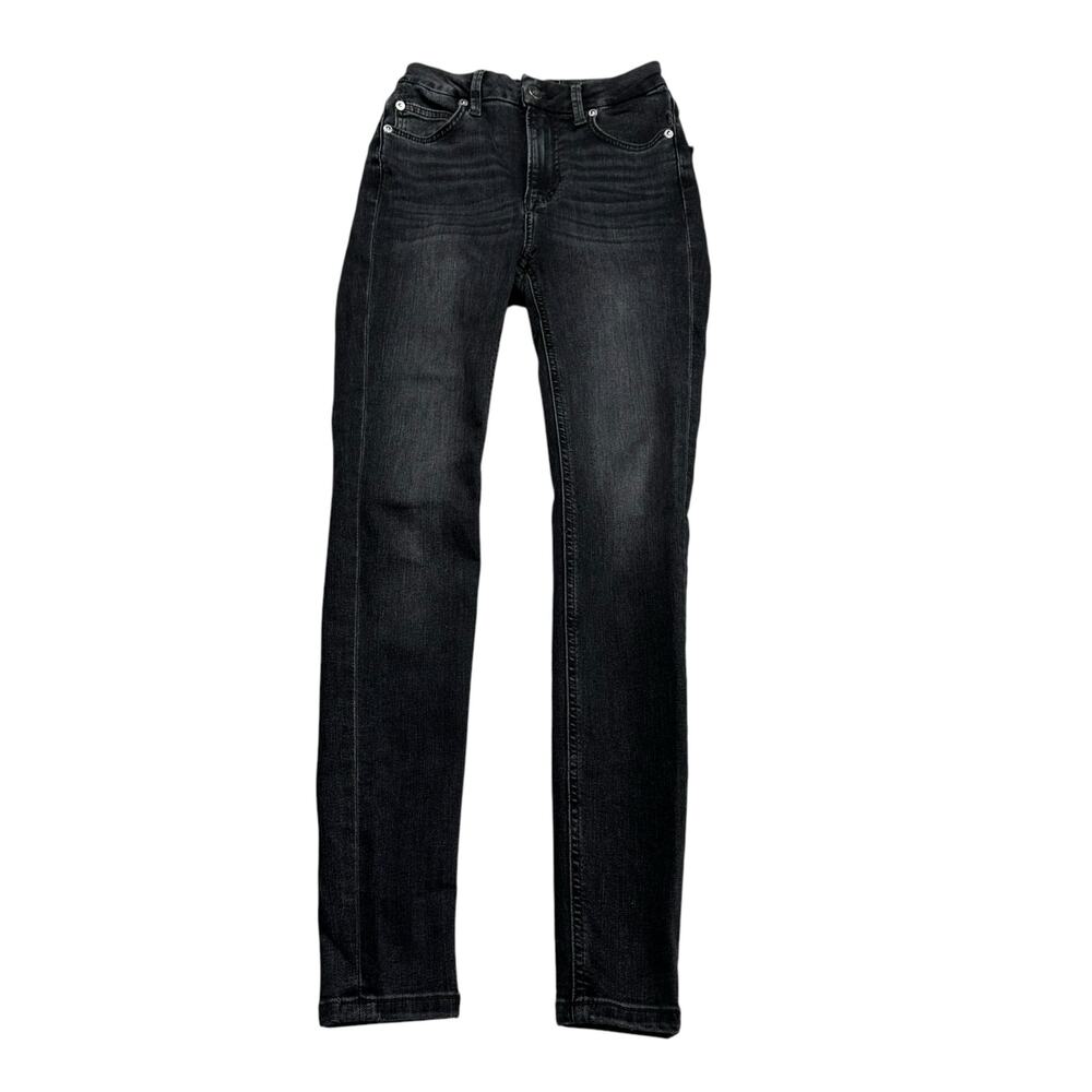 FREE PEOPLE Washed Black Gray Skinny Jeans Women's Size‎ 25 Milkyway We The Free